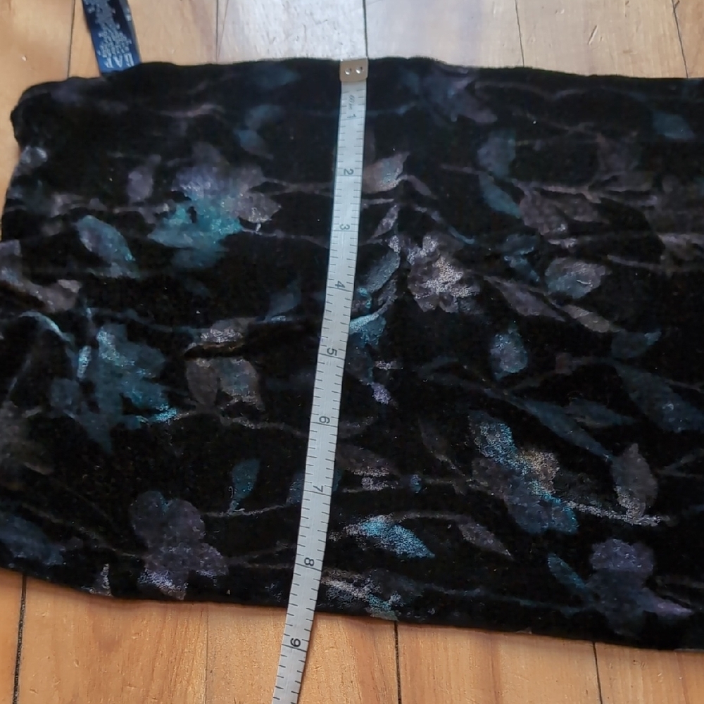 Vintage 90's GAP Black  Silk And Velvet  Scarf 48" Long - Picture 5 of 5